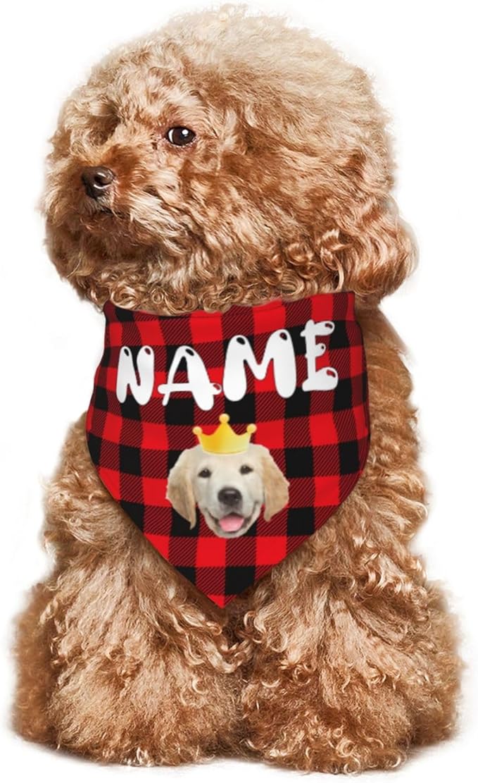 Custom Dog Bandana Add Your Text Photo Name Personalized Neckwear Bandanas Soft Customized Pet Scarf with Your Design Funny Gifts for Cat Dog Pet Style 04