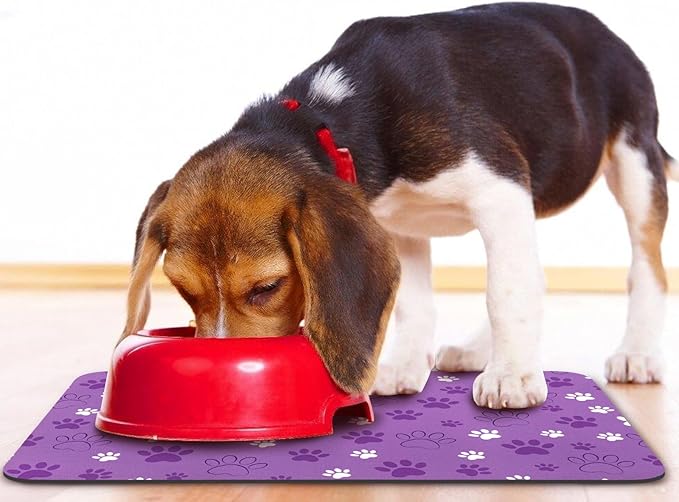 Dog Food Mat, Absorbent Water Bowl Mats Cat Pet Feeding Placemats 17 * 30 inch