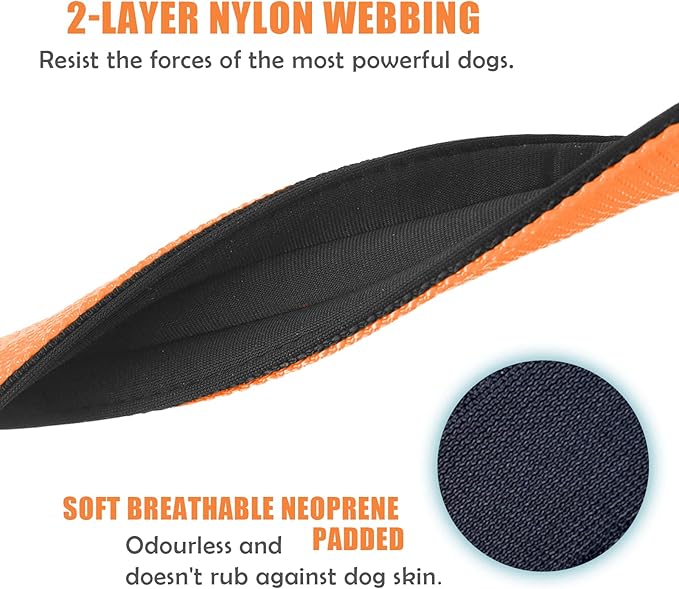 Heavy Duty Tactical Dog Collar - 1.5" Width Military Durable Thick Nylon with Adjustable Metal D Ring & Buckle Working Training K9 Collar for Medium Large Dogs (S(14"-17"), Orange)