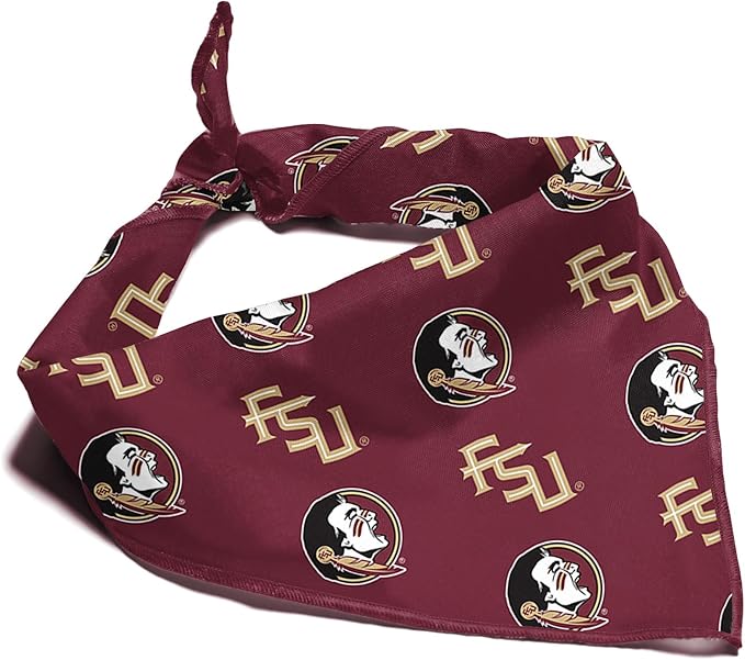 Florida State Seminoles Officially Licensed Bandana for Dogs and Cats | Fits Pets Great Gift Idea | Easy-to-Tie (Large, 28")