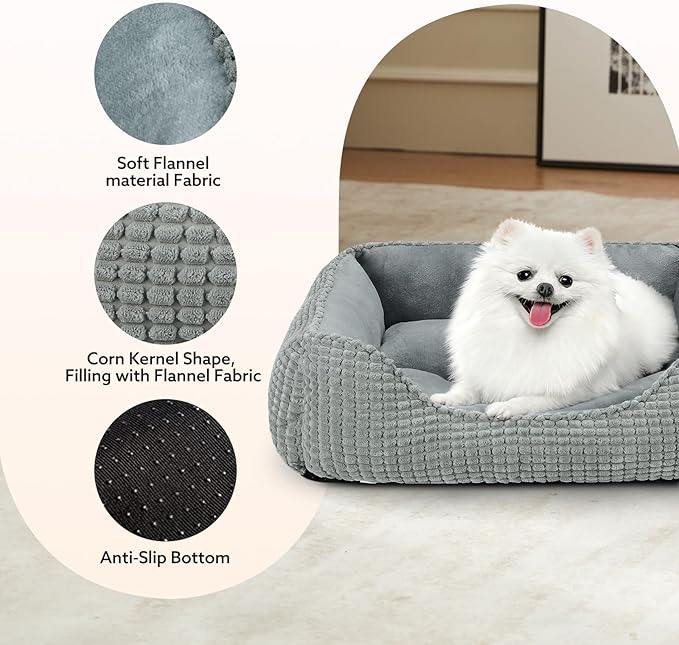 MIXJOY X-Large Dog Bed for Large, Medium, Small Dogs - Rectangle, Washable, Orthopedic, Soft Calming Sleeping Puppy Bed - Durable Pet Cuddler with Anti-Slip Bottom - XL (35"x25"x9")