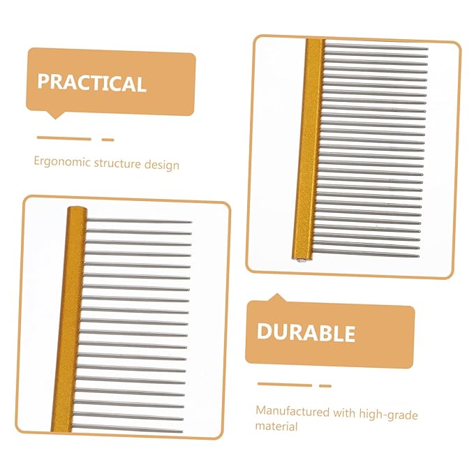 POPETPOP Ergonomic Pet Comb for Dogs Cats Grooming Tool Portable Wear-resistant Material