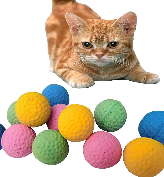Cat Foam Ball Cat Sponge Ball Toy Soccer Toy (48Pack)