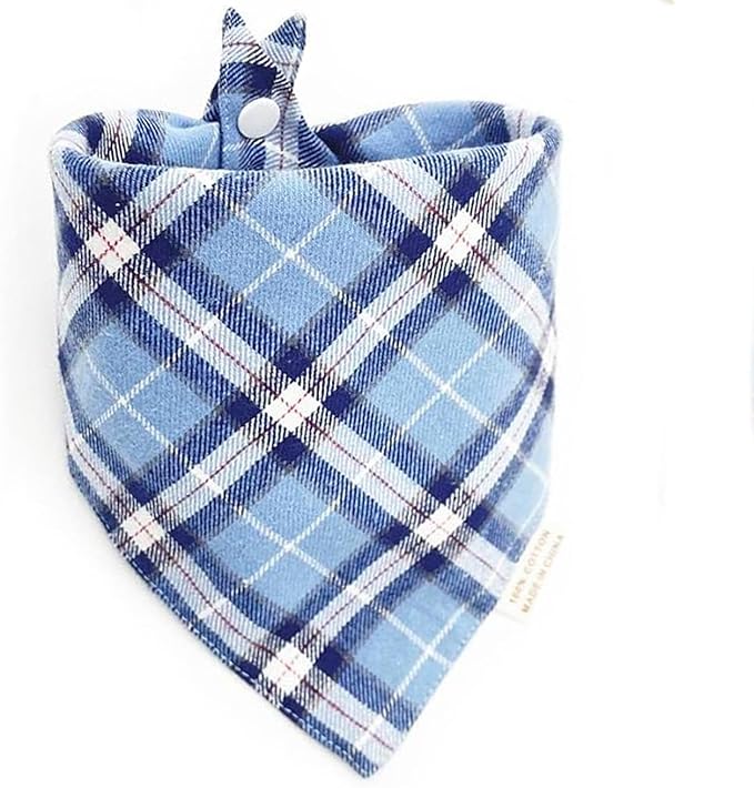 Dog Bandana(Coastal Blue Tartan L)