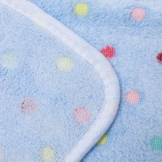 Luciphia 1 Pack 3 Blankets Super Soft Cute Dot Pattern Pet Blanket Flannel Throw for Dog Puppy Cat Small(23x16), Blue