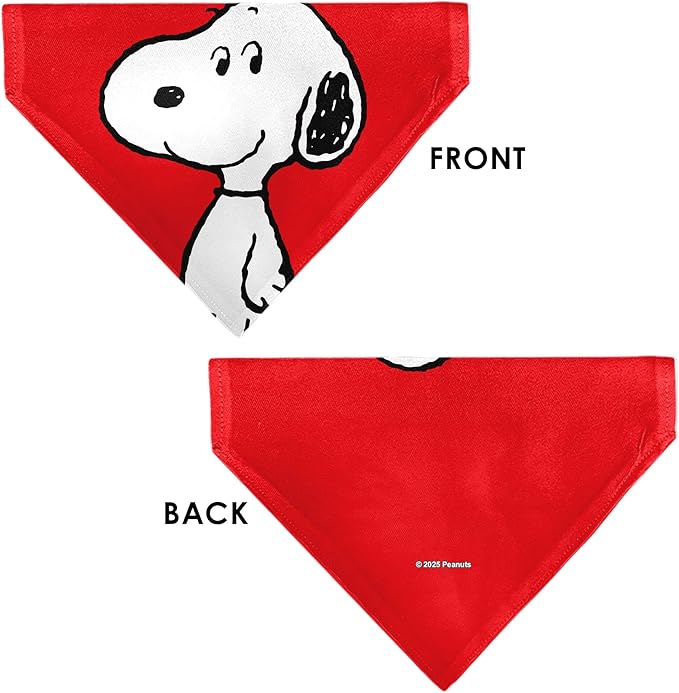 Peanuts Pet Bandana Snoopy Smiling Face Pose Red Slip On Collar Bandana Only