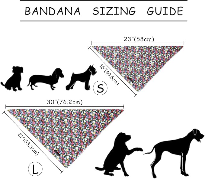 ARING PET Floral Dog Bandana, Spring Summer Colorful Flower Girl Pet Bandana Scarf Triangle Bibs for Puppy Small Medium Large Dogs-S