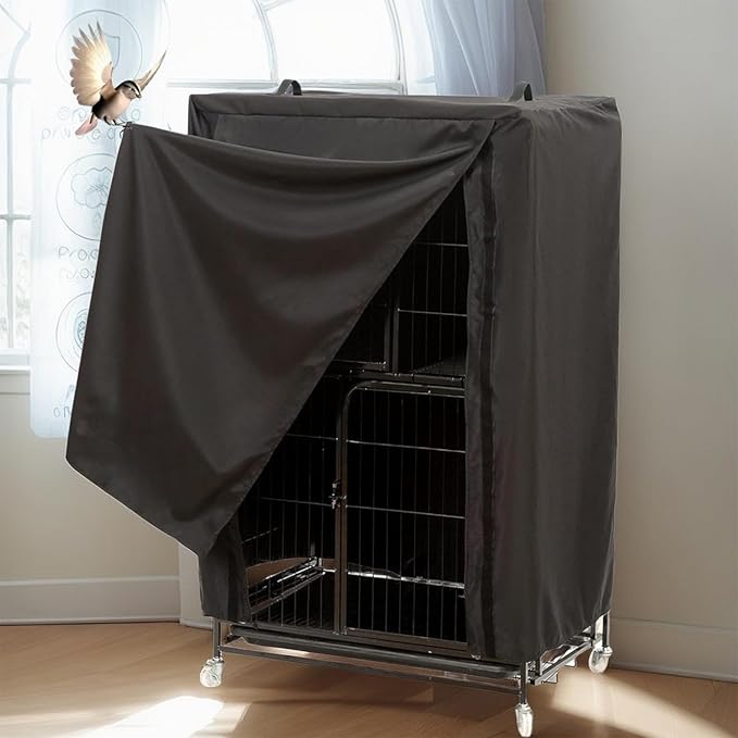 Bird Cage Covers for Night - 66x48x102cm Ventilated Budgies Barrier Enclosure Drape | Waterproof Nighttime Parakeet Parrot Cockatiel Shielding Tapestry, Darkening Aviary Privacy Protection Panel