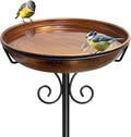 38In Freestanding Bird Bath for Outside, Detachable Birdbaths with Metal Stake, Bird Bath Feeder Bowl for Outdoors Garden Patio Yard Lawn,Sturdy Upgraded 5 Pronged Base (Vintage Bronze)