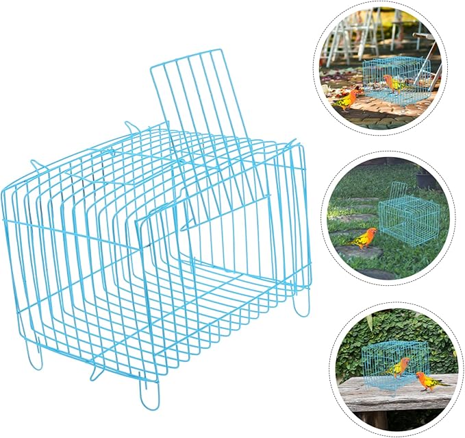 Milisten Portable Bird Carrier Travel Cage Lightweight Handheld Wire Cage for Small Birds Parrots Conures Cockatiels with Breathable Design for Outdoor Trips