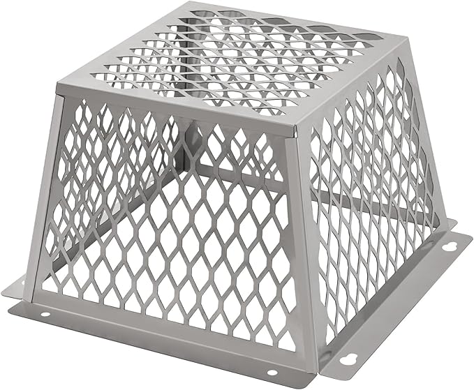 Dryer Exhaust Guard Vent Cover,Dryer Vent Bird Guard for Most 5" to 6" Exhaust Fan Cover, 8.5"Lx8.5"Wx6"H Stainless Steel Ventilation Bird Cage for Bathroom Exhaust Ventilation Fan