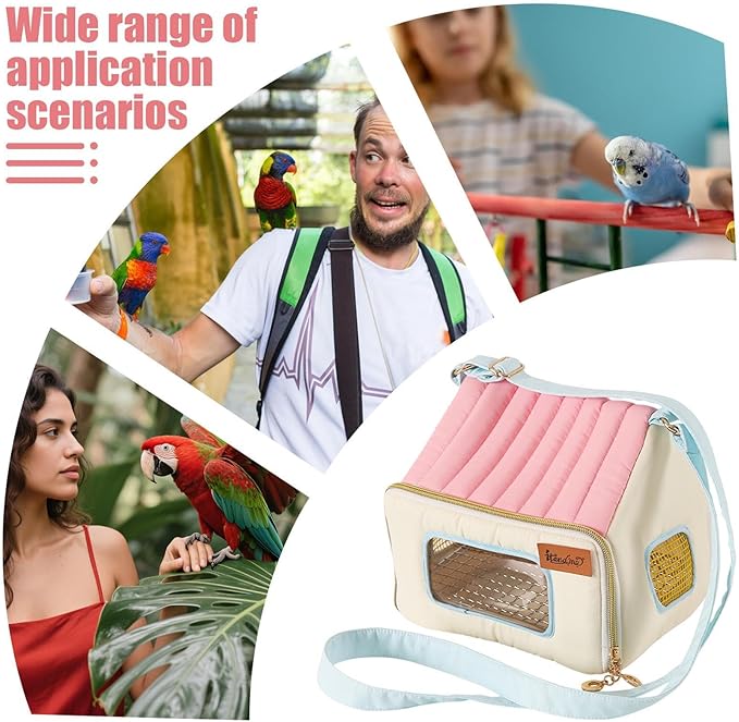 Bird Travel Carrier - Breathable Portable Warm Waterproof Pet Bag - Stuffed Animal Carrier | for Animal Pigeon Offices Outing Travel Vehicle Car Road Trip Daily Indoor Outdoor