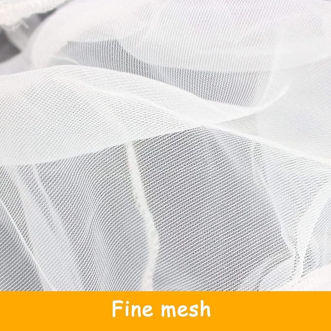 Bird Cage Cover, Breathable Nylon Mesh Seed Catcher Guard, Adjustable Elastic Skirt for Parrot, Budgie, Cockatiel, Prevents Mess, Fits Cage Circumference 55"-87" (140-220cm)
