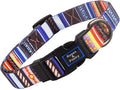 Roses&Poetry Dog Collar with Colourful Stripe Patterns, Adjustable Durable Puppy Collars for Small Medium Large Dogs (Stripe-XS)