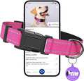 Reflective Dog Collar for Large Dogs with Dog Tags Personalized & Quick Release Buckle, Adjustable and Comfortable Nylon Pet Collar, Hot Pink