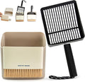 Metal Cat Litter Scooper with Holder, Stainless Steel Metal Litter Scoop Includes Portable Small Broom and Dustpan Set, Speed Sifter Cat Litter Scoop Captures All Clumps, Non-Slip Handle, Easy Clean