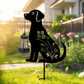 Bshine Dog Solar Light Outdoor Garden Decoration, Waterproof Metal Stake Black Outdoor Statue Lantern, Lawn Ornaments for Yard, Path, Patio, Sculpture Black Dog Gift Halloween Decor Housewarming Gift