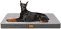 Patas Lague Orthopedic Jumbo Dog Bed for Large Sized Dog 56''X40'', Soft Waterproof Egg Crate Foam Large Pet Crate Beds Mat with Removable Washable Cover and Non-Slip Bottom, Light Grey