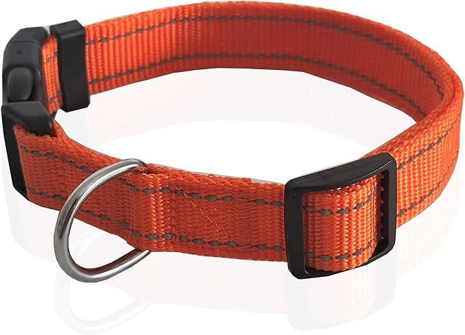 Adjustable Nylon Dog Collar, Reflective Collar 1 Inch 3/4 Inch 5/8 Inch Wide, for Large Medium Small Dogs