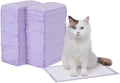 Amazon Basics Cat Pee Pads, Super Absorbent, Odor Control, Unscented, Universal Fit for Litter Box, Disposable, White/Purple, 100 Count