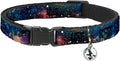 Cat Collar Breakaway Space Dust Collage 8 to 12 Inches 0.5 Inch Wide