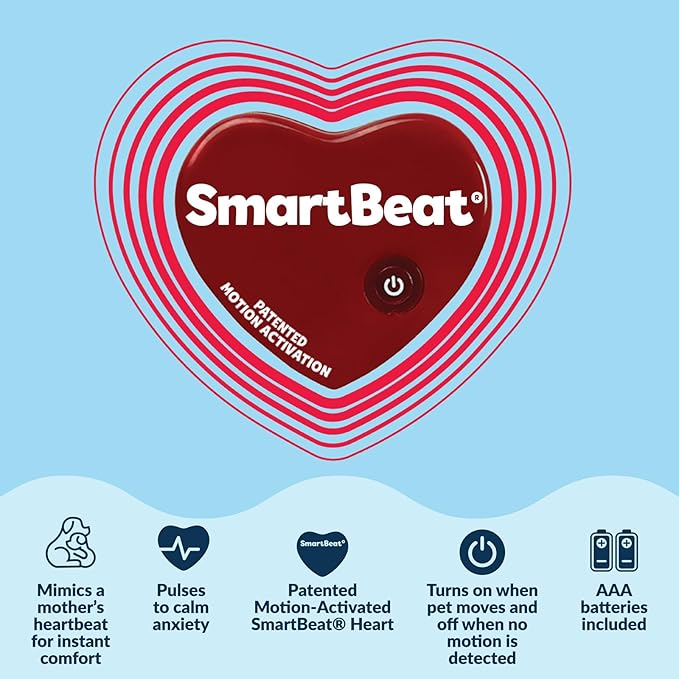 Snuggle Puppy Junior Heartbeat Puppy Toy - Heartbeat Puppy for Dogs - Pet Anxiety Relief and Calming Aid - Comfort Dog Toy - Behavioral Training and Sleep Aid Cuddle Buddy - Biscuit