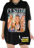 NAZENTI Custom Bootleg Rap Tee, Custom T-Shirts with Picture, Retro Custom Bootleg, Valentine's Gifts for Him Her