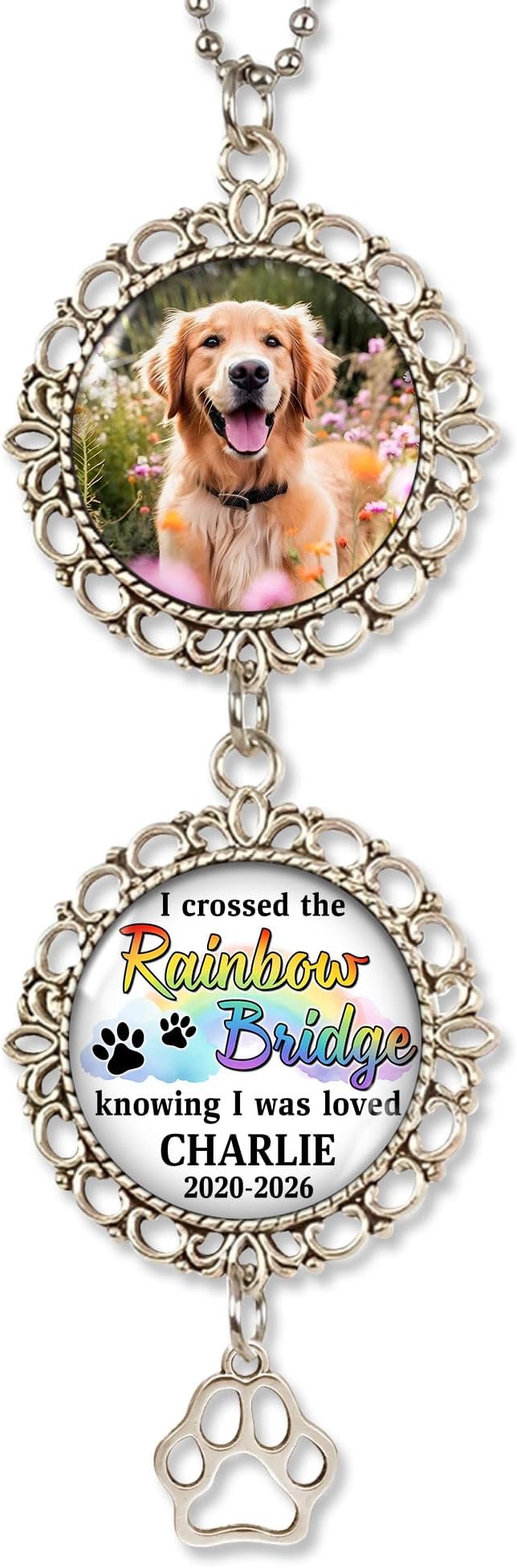 Hyturtle Personalized Pet Memorial Car Hanging Ornament - Custom Photo Pet Memorial Gifts Rearview Mirror Hanging Accessories - Loss of Dog Sympathy Gift - Pet Memorial Gifts for Loss of Dog