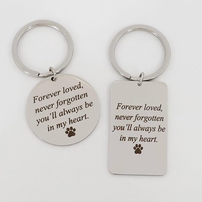 Custom Pet Portrait Keychain – Personalized Photo Engraved Keychain with Optional Back Text – Memorial Gift for Pet Lovers, Dog Owners, Cat Owners – Unique Pet Loss Remembrance Keepsake