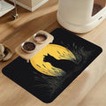 Giner Cat Moon Pet Food Mat for Cats and Dogs–Christmas Stocking Absorbent Quick Dry Feeding Placemat, Non Slip Rubber Base, Waterproof Bowl Mat for Indoor Use, Pet Supplies 16"x24"