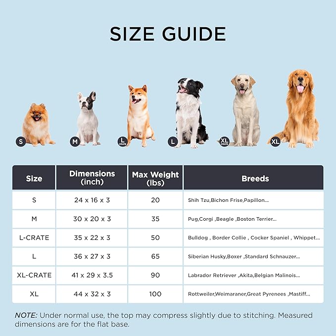 Bedsure Cooling Dog Bed for Crate - Extra Large Comfy Flat Puppy Beds with Removable Washable Cover, Orthopedic Egg Crate Foam Pet Mat, Suitable for Pet Up to 90 lbs