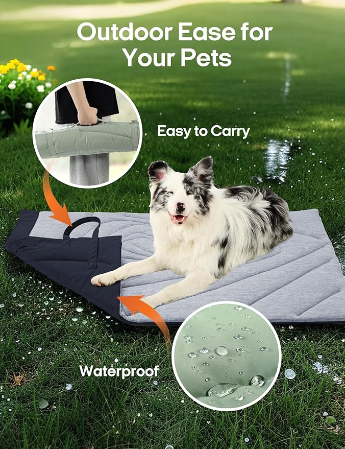 ZonLi Dog Cooling Mat, 20" x 16"Small, Waterproof Cooling Pad for Cats & Rabbits, Portable & Durable Pet Mat for Crate, Trunk, Camping, Outdoors, Machine Washable, Tidal Blue