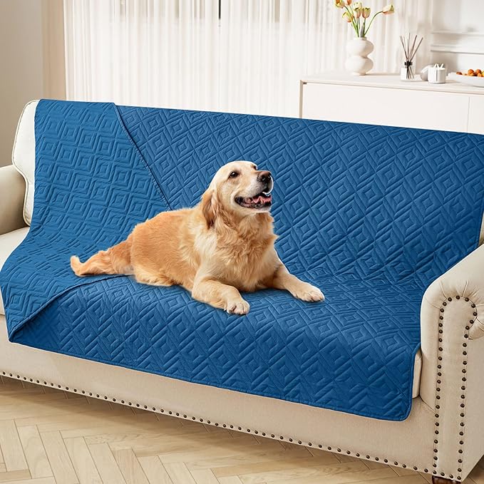 hyha Waterproof Dog Blanket, Soft Dog Bed Cover Pet Blankets, Waterproof Sofa Couch Cover for Dogs Washable, Reversible Pet Couch Covers for Sofa Furniture (52x82 Inch, Navy Blue/Navy Blue)