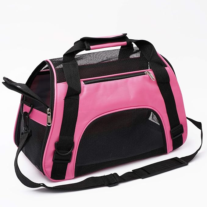 Cat Carrier for Small Cats Soft-Sided Pet Carrier for Cats Puppies Small Pets Airline Approved Lightweight Comfortable Travel Cat Carrier (Small, Pink)