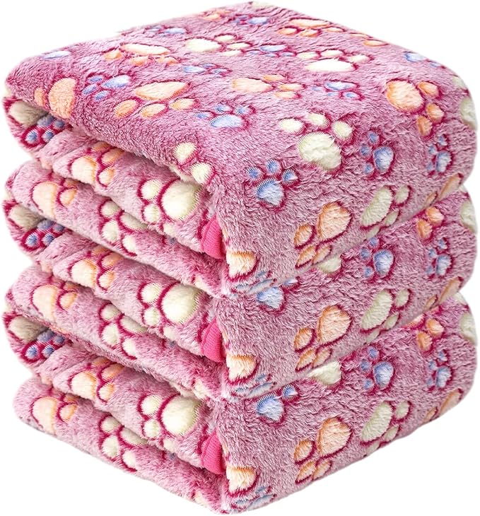 Dog Blankets for Large Dogs, 3 Pcs Dog Blanket Washable, Soft Fluffy Flannel Pet Blanket Mat Cover for Bed Couch, Cute Print Puppy Blanket 60" x 50"