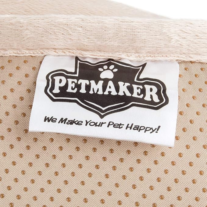 Couch Cover for Dogs – 35x35 Pet Furniture Protector with Memory Foam Bolster, Quilted Fabric, Non-Slip Water-Resistant Base Layer by PETMAKER (Beige)