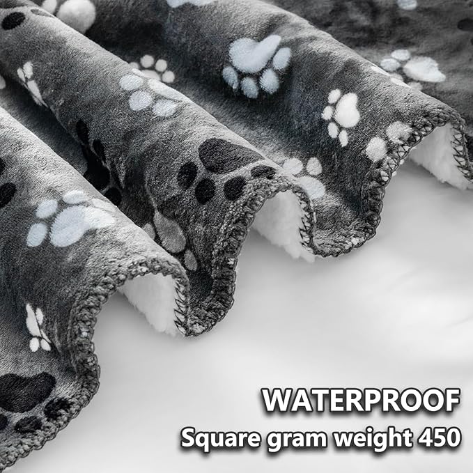 Waterproof Pet Blanket Dog Blankets, Pattern Printing Super Soft Warm Fluffy Facecloth Sofa Car Bed Protector, Urine Proof Washable Pet Blanket for Puppy Large Dogs & Cats 60"*80"