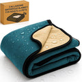 Waterproof Blanket for Bed or Couch – Soft and Leakproof Waterproof Throw Blanket, Water Proof & Stain Resistant Easy to Clean Throw Blanket Cover for Adults or Pets, Reversible Blue/Beige 60"x80"