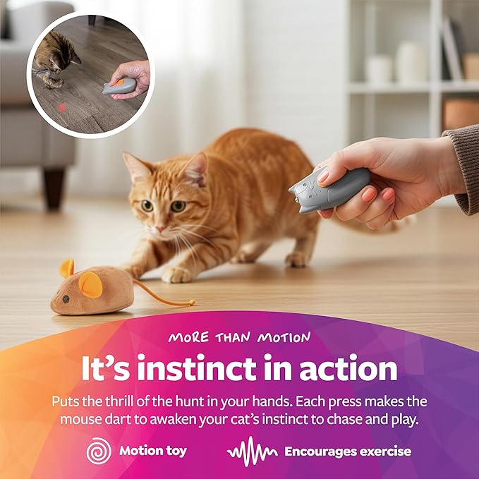 SmartyKat Electronic Motion/Moving Toys for Cats & Kittens, Battery Powered, Mimics Motion of Real Prey, Fun & Interactive Play - Multiple Styles