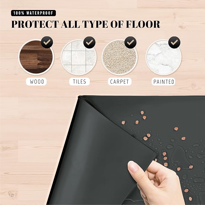 AVERYDAY 100% Waterproof Thicker Silicone Dog Food Mat, 0.63'' Raised Edge Bowl Mat for Food & Water, Non Slip Pet Feeding Placemat for Messy Drinkers, Perfect for Large Medium Small Breeds, 18"x10"