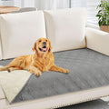 hyha Waterproof Dog Blanket, Reversible Pet Bed Blanket, Soft Sofa Couch Cover for Dogs Washable, Waterproof Pet Couch Covers for Sofa Puppy Cats Furniture Protector(30"x70", Grey/Beige)