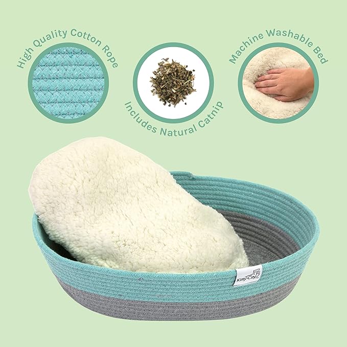 Kitty City Cat Bed, Cotton, 14"W x 19"L x 5"H