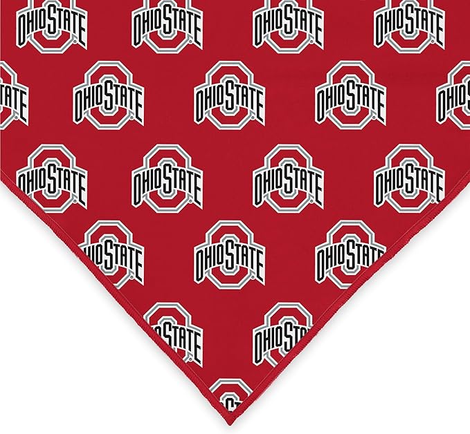 Ohio State Buckeyes Officially Licensed Bandana for Dogs and Cats | Fits Pets Great Gift Idea | Easy-to-Tie (Small, 13")