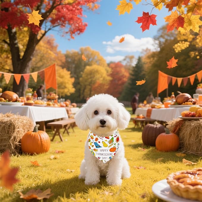 30 Pack Halloween Thanksgiving Dog Bandanas Bulk Stitch Dog Bandanas Small Dogs Polyester Scarves Puppy Cats Breed Party Grooming S