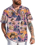 Custom Hawaiian Shirt with Face Photo Picture for Men Women Kids Youth Adult, Tropical Personalized Hawaiian Shirts Gift