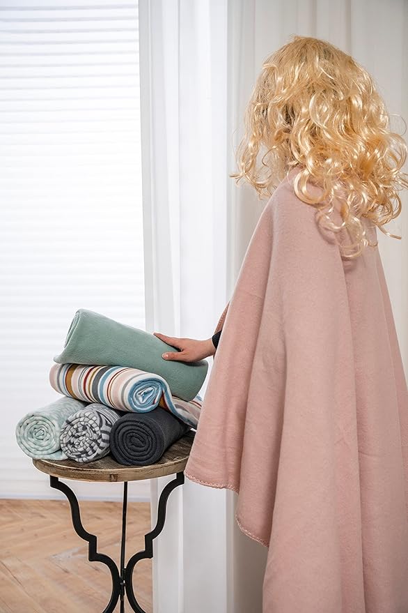 Fleece Throw Blanket Set Bulk for Travel Kids Outdoor Wedding Pet (Assorted #2, Pack of 6 50x60 Inches)