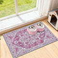 famibay Dog Food Mat, Absorbent Cat Dog Mats for Food and Water, No Stains Quick Dry Pet Cat Bowl Mats with Non Slip Backing, Boho Pet Feeding Mat for Floor Waterproof 16"x24"