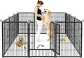 Dog Playpen, 32inch 10 Panels Outdoor Dog Fence Indoor Dog Pen Anti-Rust Pet Puppy Pen Dog Exercise Pen with Lock for Medium Small Dogs, Portable Pet Fence for Yard RV Camping