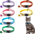 6-Pack Reflective Cat Collars with Bell – Breakaway Safety Nylon Kitten Collars, Adjustable Pet Collars with Charming Bells, Mixed Colors in one Package.