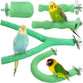 PINVNBY 5 Pack Bird Perch Resin Bird Beak Grinding Stone Parrot Cage Stand Platform Foot Claws Trimmer Chew Toy Cage Accessories for Budgie Cockatiel Conure Lovebird Finch (Green)